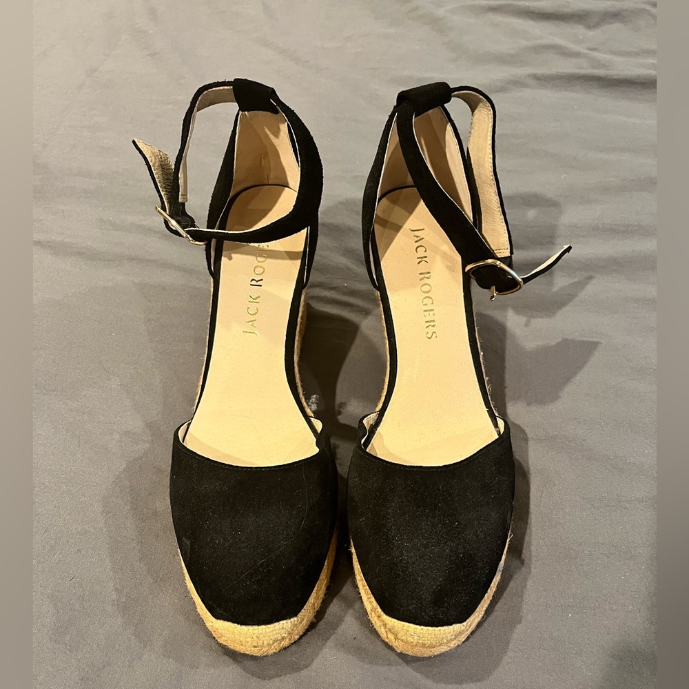 Jack Rogers black espadrille wedge